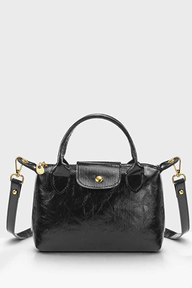 Patent Leather Black Versatile Pu Leather Crossbody Bag