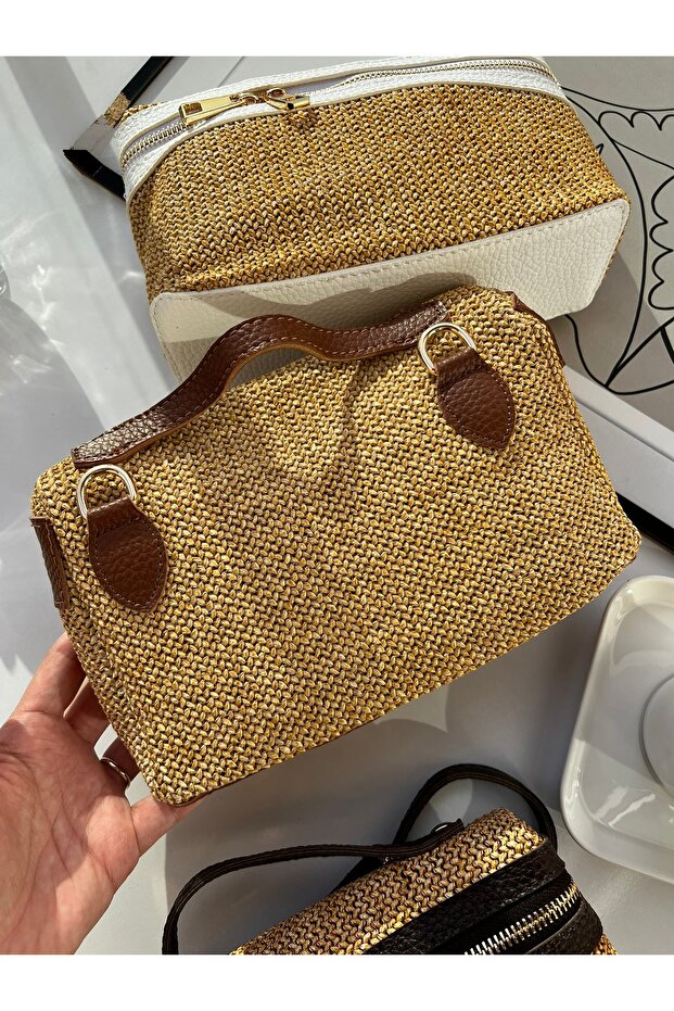 Imported Wicker Strap Handbag - 2