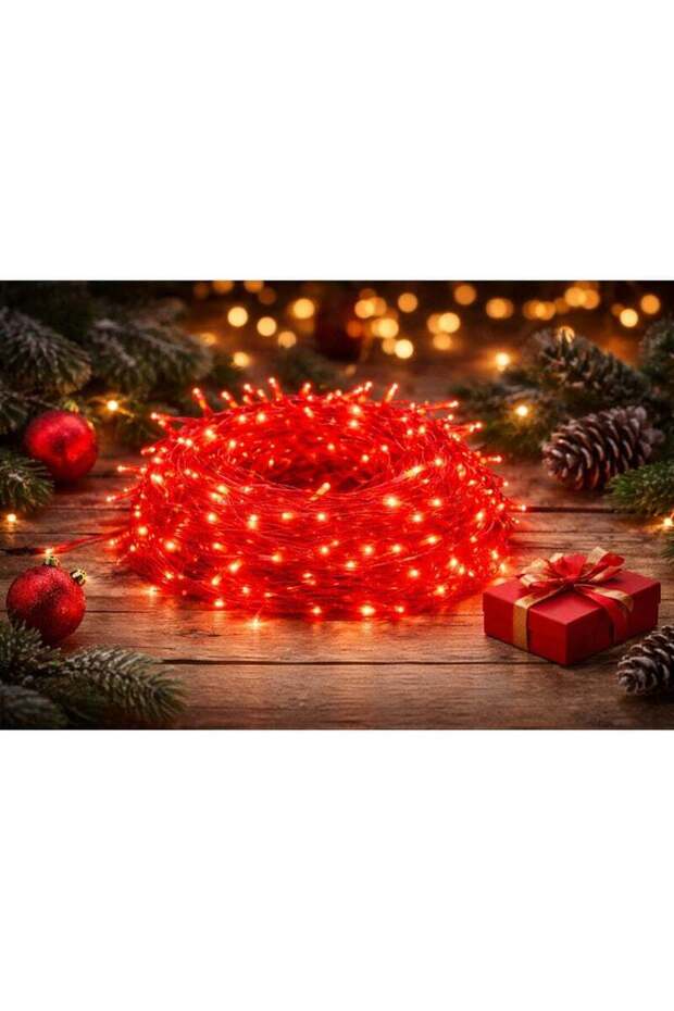 سلسلة إضاءة LED حمراء زخرفية تعمل بمنفذ USB - 10 أمتار - 4