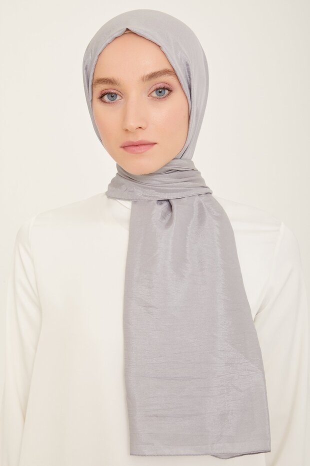 Fresh Plain Voile Silver Berlin Shawl - 80