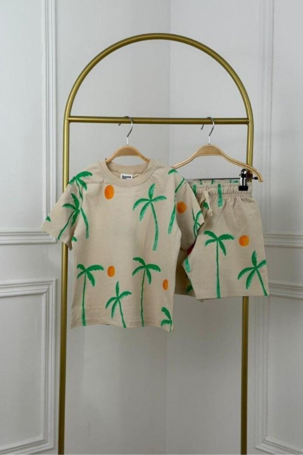 Palm Tree Patterned Shorts Set - 2