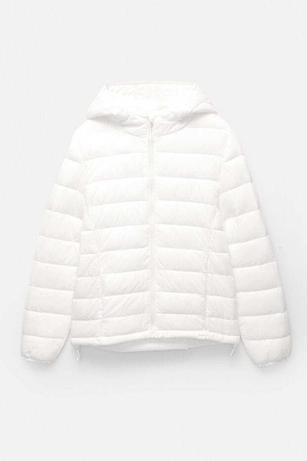 Kapüşonlu hafif şişme ceket - 5