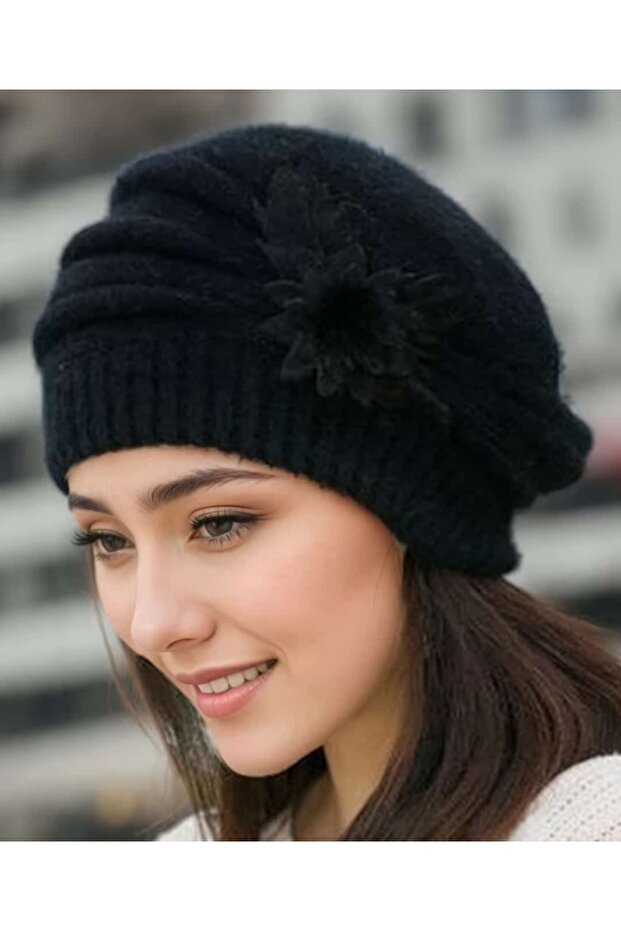 Women's Winter Beanie Hat - Thick Warm Fleece Lined Floral Pattern