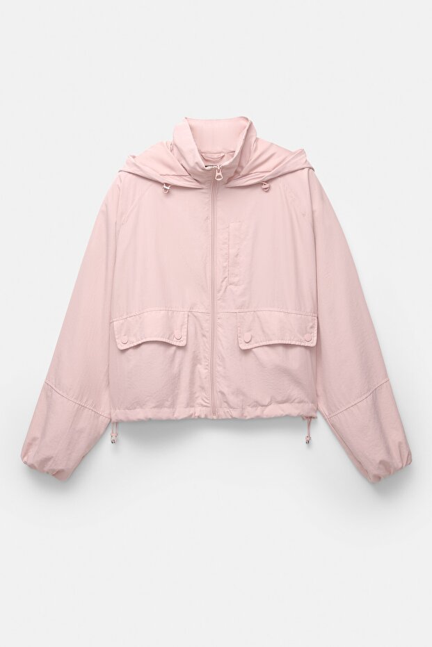 Kapüşonlu hafif kısa ceket - 6