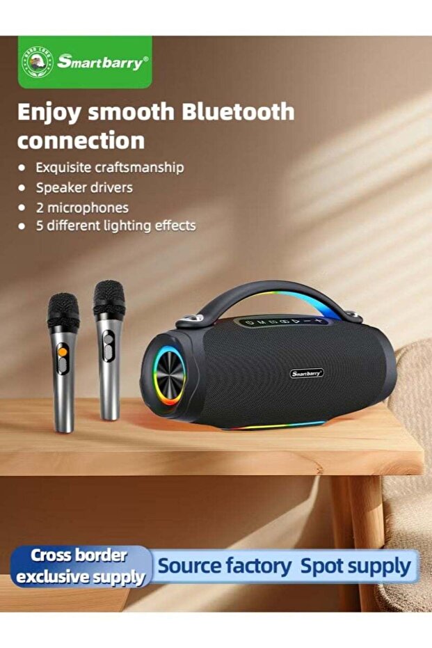 Smartbarry M92 Wireless Karaoke Speaker with Dual Microphones