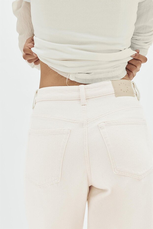 Yüksek bel geniş paça jean - 5