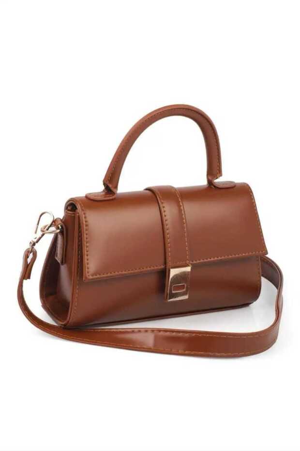 Women's Small Size Classic Hand and Shoulder Bag Brown