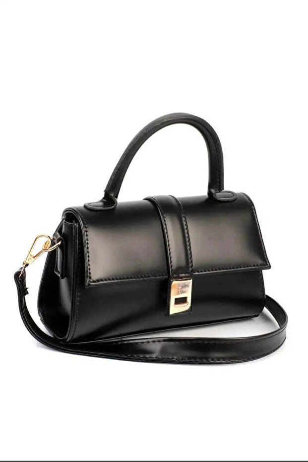 Women's Small Size Classic Hand and Shoulder Bag Black