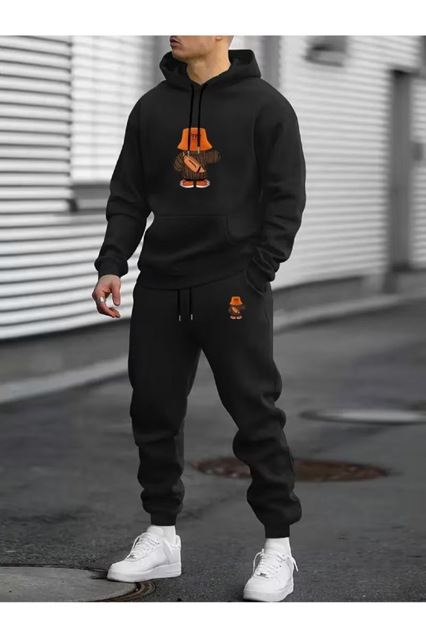 Men's Casual Hooded Sweatshirt & Jogger Set - Lightweight, Comfortable, and Stylish for Spring, Summer, and Fall