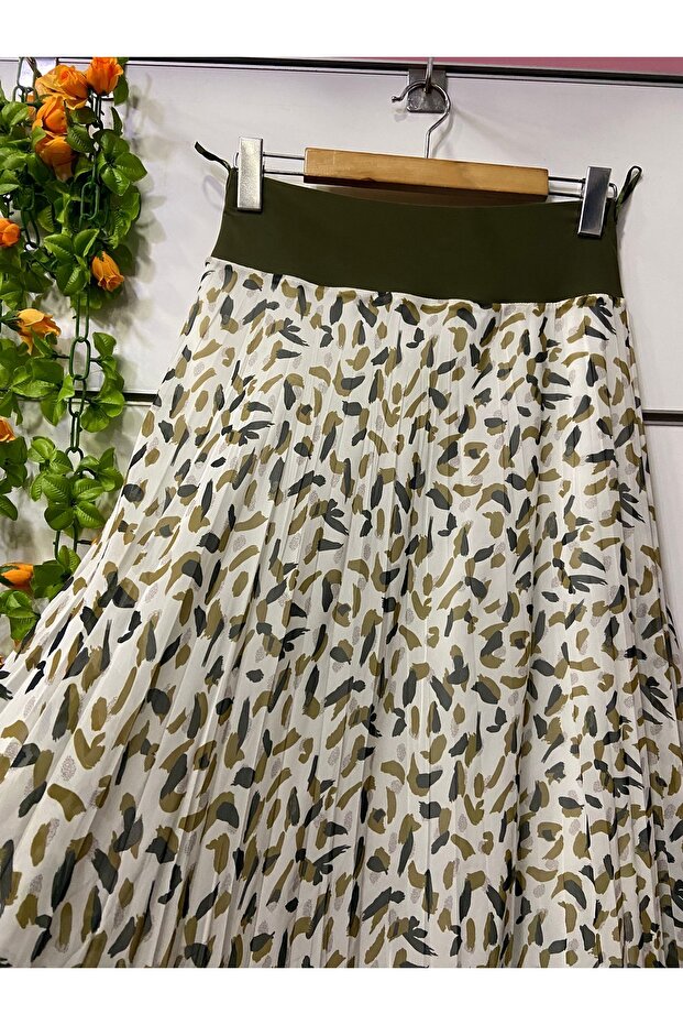 تنورة شيفون منقوشة مع بطانة - 2