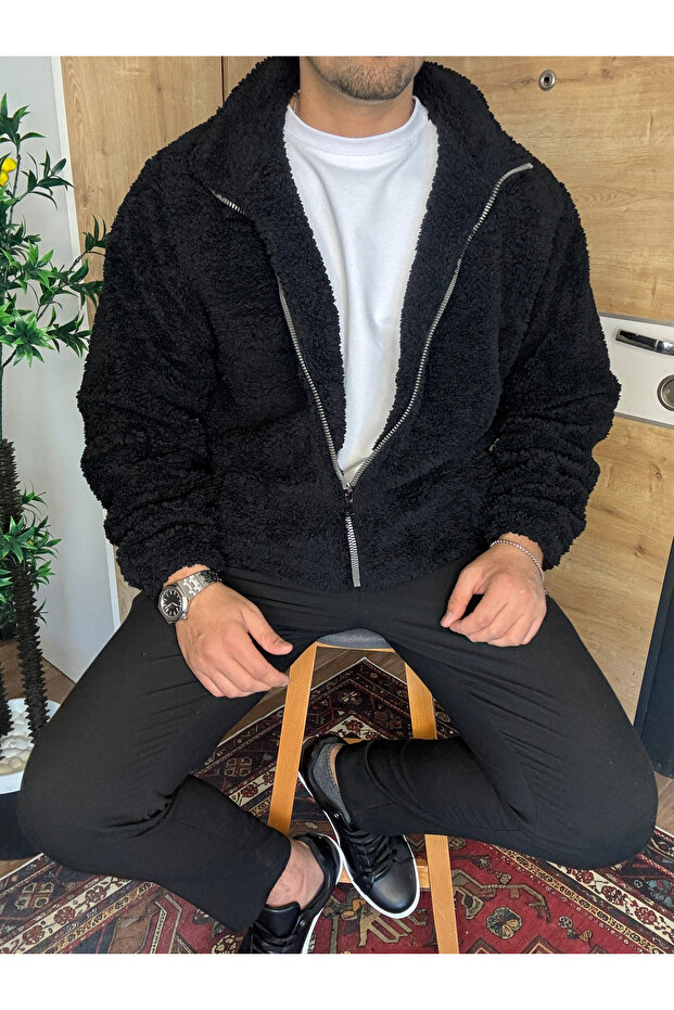 معطف رجالي من القطيفة قصة فضفاضة مبطن - 1