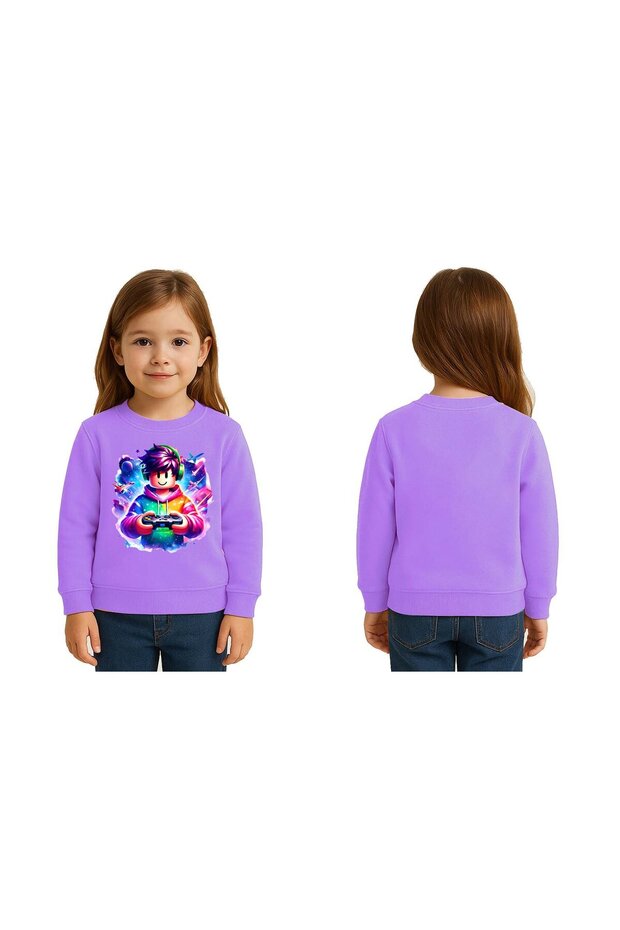 Unisex Roblox Printed Children's Swaetshirt 3 Thread Rasterated
