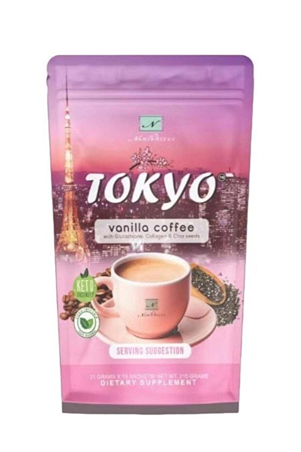 Tokyo Coffee Vanilla Blend – Collagen & Chia Seed Enriched Instant Coffee (210g Pack)