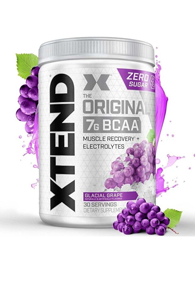 Original BCAA Powder - Glacial Grape, Muscle Recovery with 7g BCAA & Electrolytes, Zero Sugar,