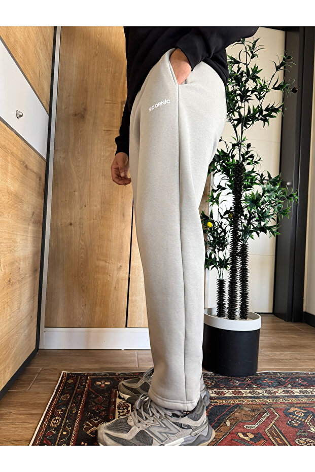 Men's Winter Piped Sweatpants with Adjustable Legs - 4