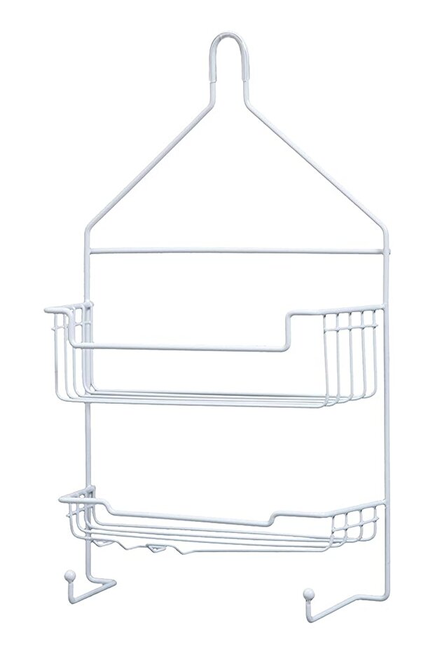 2-Shelf Hanging Shower Caddy, White