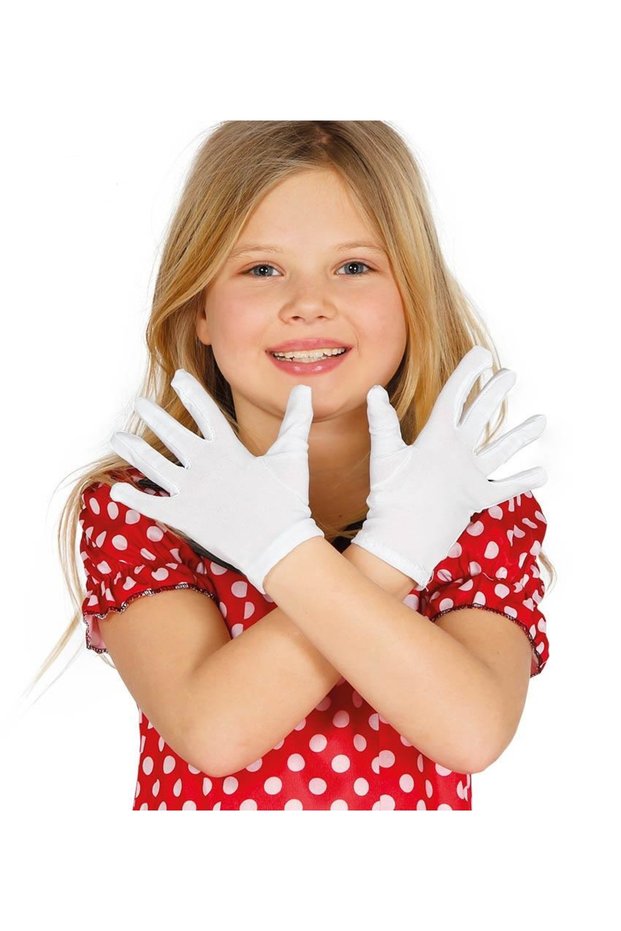 White Color Children's Boy Lycra Pantomime Gloves