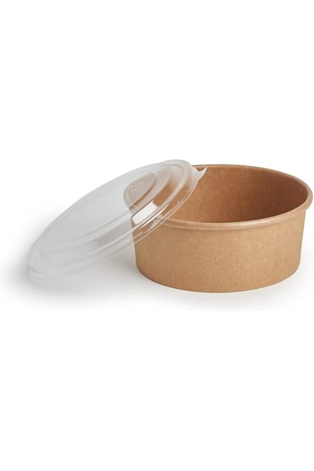 25 Pack Ecofriendly Disposable Food Bowls Container With Lids Paper For Salad Soup Biodegrada