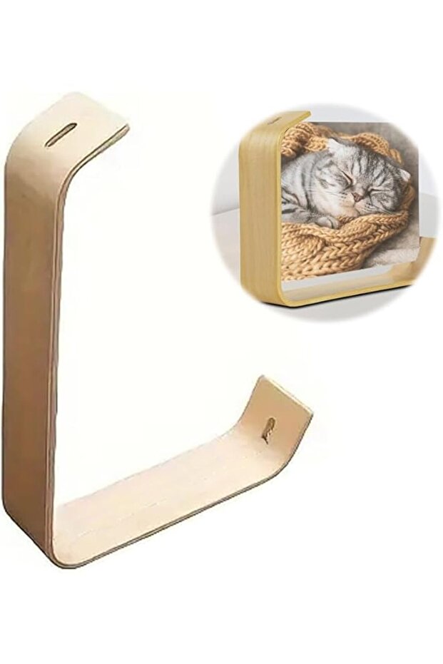 Wood Picture Frame, 5x7 in Double-Sided L-Shaped Photo Frame for Tabletop Display