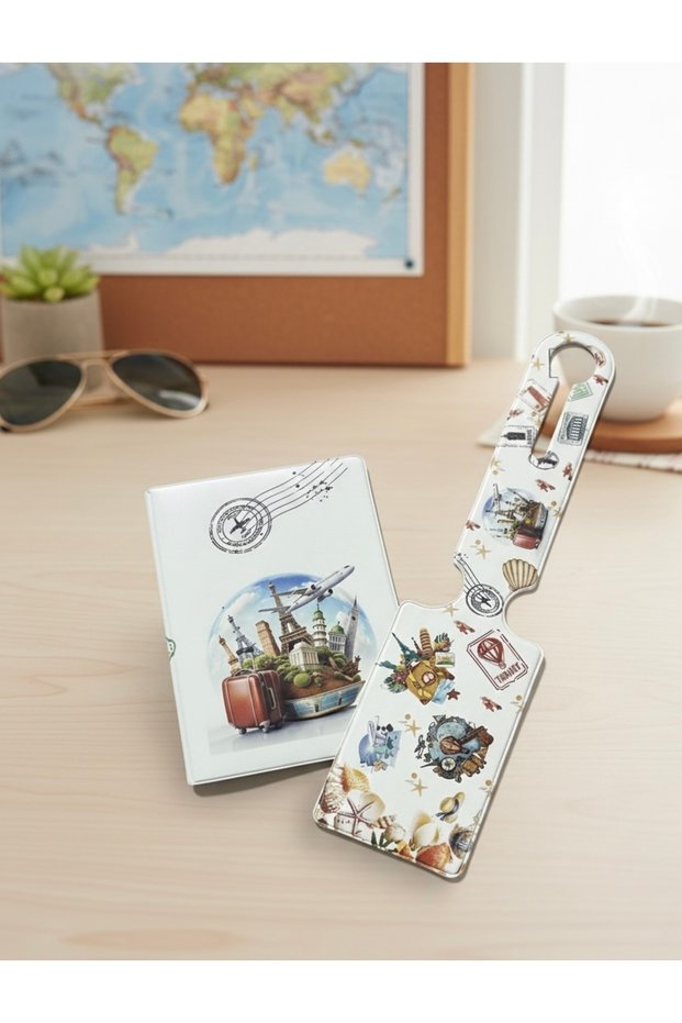 Cute Patterned Passport Cover and Luggage Tag Set – Waterproof, Durable, Travel-Friendly