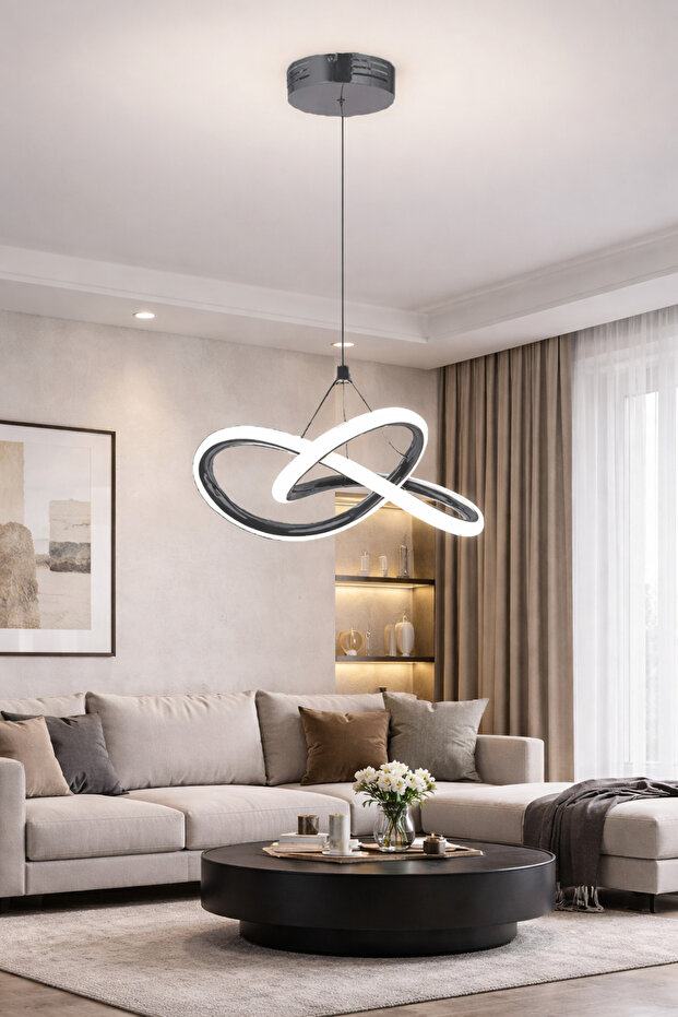 Blovi Tekli Ledli Avize Gümüş - 1