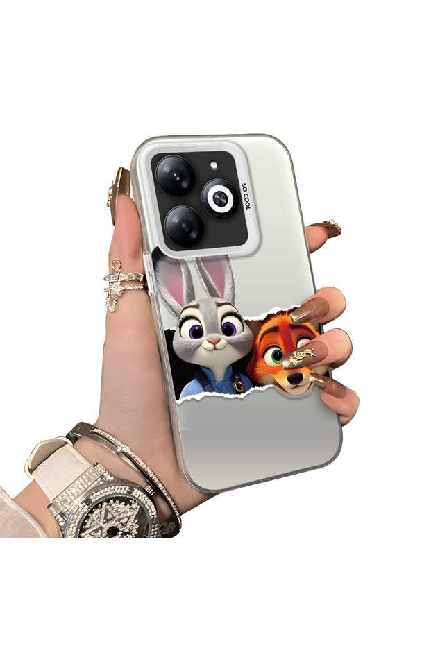 Infinix Smart 8/8 Pro Compatible Silicone Edge Acrylic Back Anime Character Protective Case