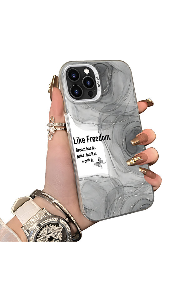 iPhone 15 Pro Compatible Silicone Edge Acrylic Back Creative Pattern Protective Case - 1