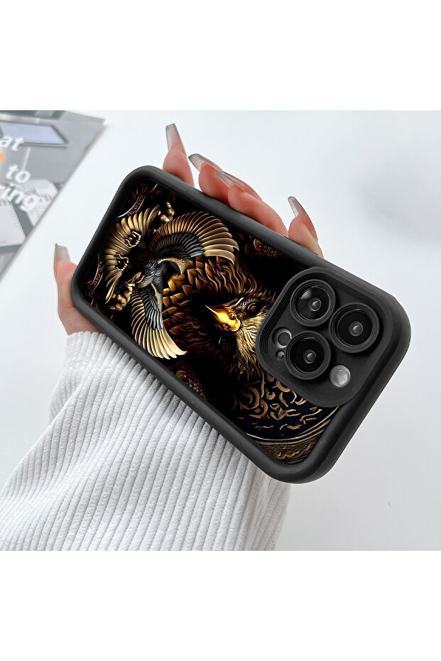 حافظة هاتف آيفون 8 بلس متوافقة مع الهاتف، حافظة هاتف رفيعة وناعمة من السيليكون بنمط النسر - 5