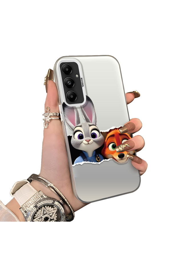 Samsung Galaxy A05S Compatible Silicone Edge Acrylic Back Anime Character Protective Case