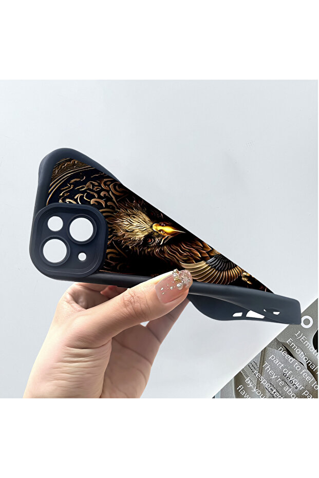 حافظة هاتف آيفون 8 بلس متوافقة مع الهاتف، حافظة هاتف رفيعة وناعمة من السيليكون بنمط النسر - 4