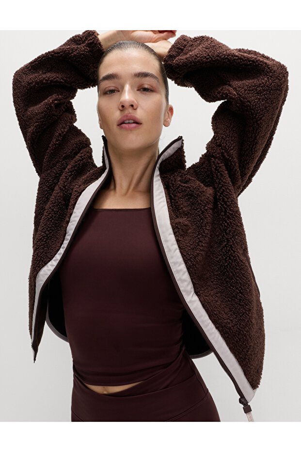 Fermuarlı Polar Ceket - 5