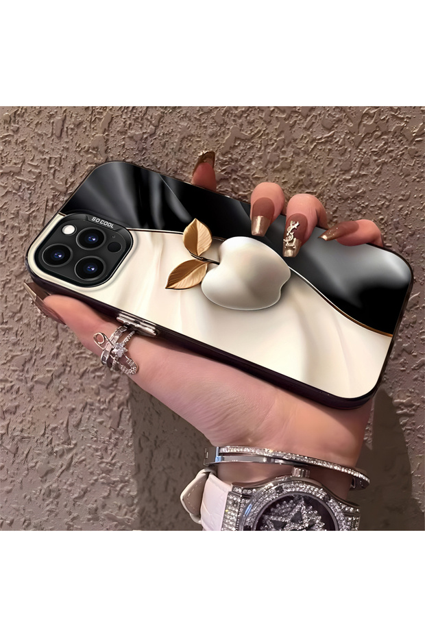 حافظة متوافقة مع هاتف iPhone 14 Pro، حافظة صلبة مضادة للسقوط، نمط التفاح - 2