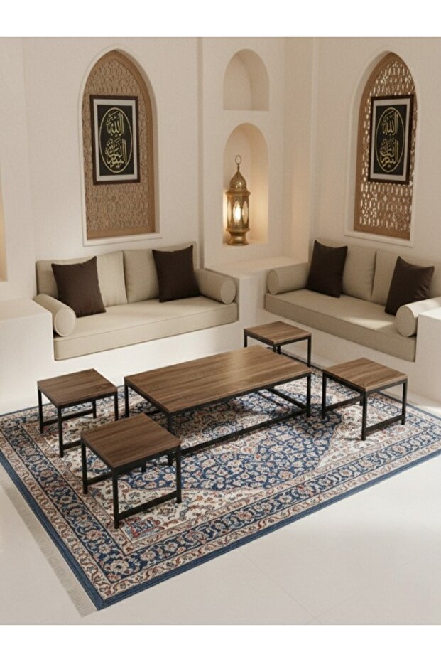 5-piece rectangular floor table set - available in several colors - 1