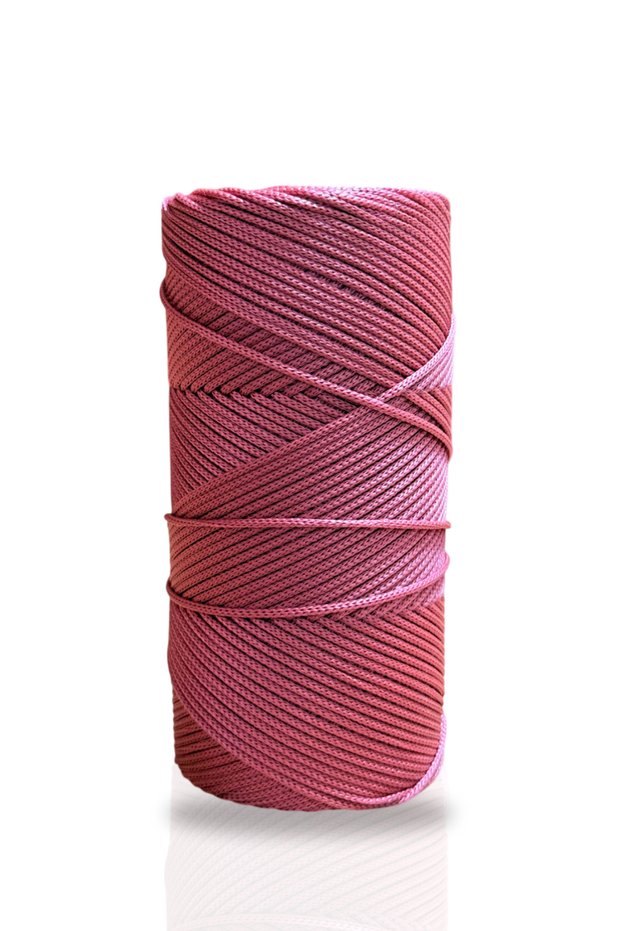 200 Gr - 2mm Dusty Rose Polyester Macrame Cord Bag Thread and Supla Rope