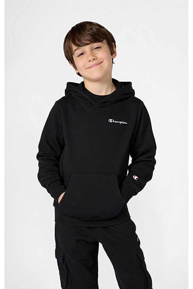 Hooded Sweatshirt Kids Black Sweatshirt - 307311-Kk001