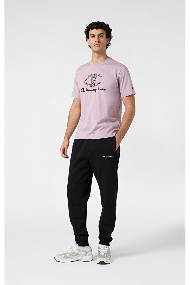 Rib Cuff Pants Men's Black Sweatpants - 221802-Kk001