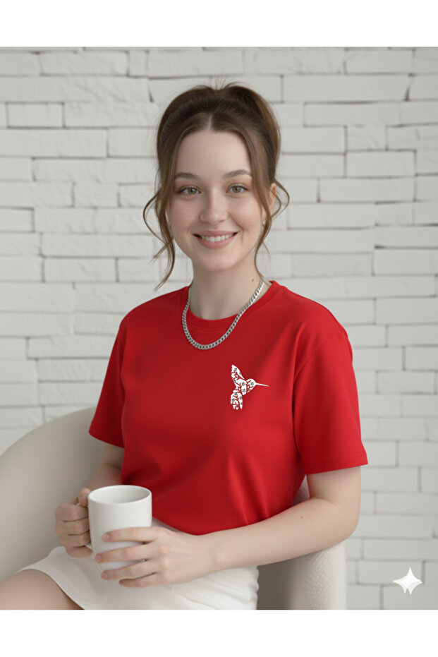 Colibri Printed Crew Neck Women's Tshirt