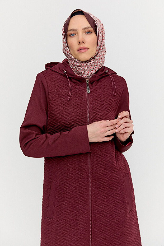 Stoperli Kapüşonlu Fermuarlı Kap - 4
