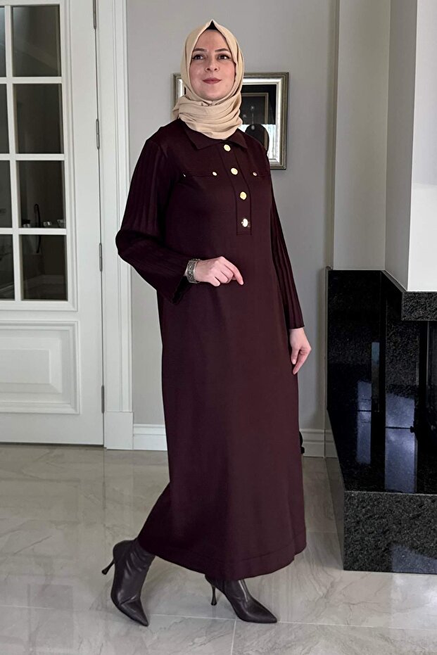 Beste Triko Elbise Acı Kahve - 4