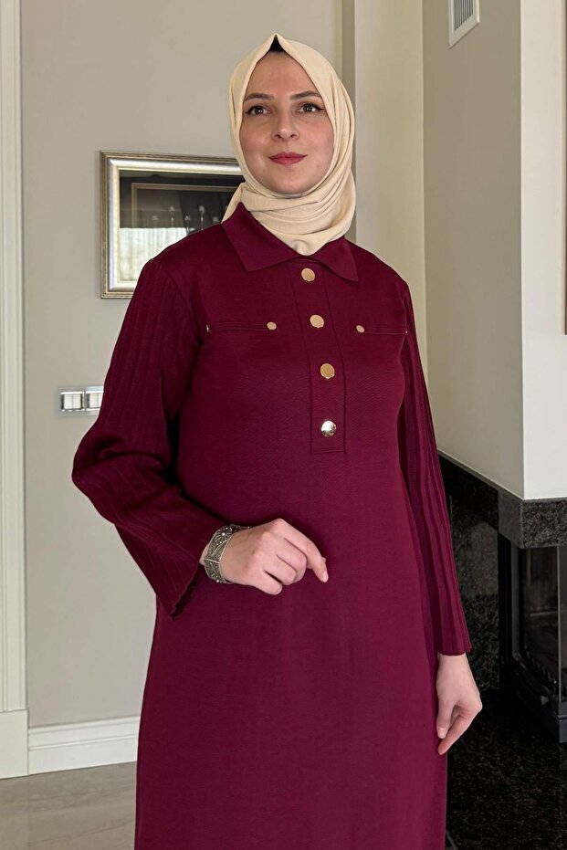 Beste Triko Elbise Bordo - 2