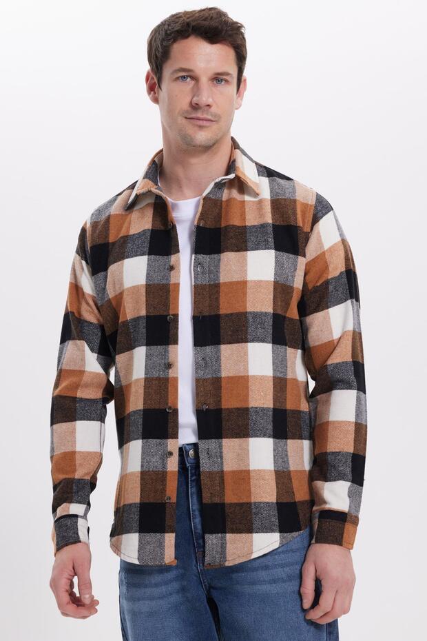 Men's Slim Fit slim fit checkered winter lumberjack shirt