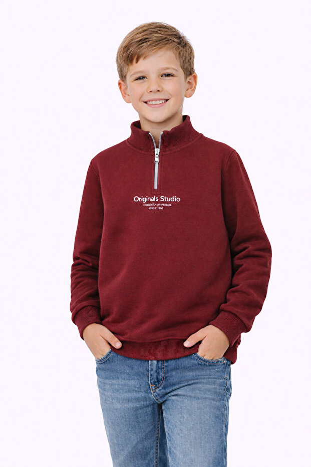 Atabay 162-12-25 Boys' Half-Zip Sweatshirt for Daily & School Use, Age 5/12