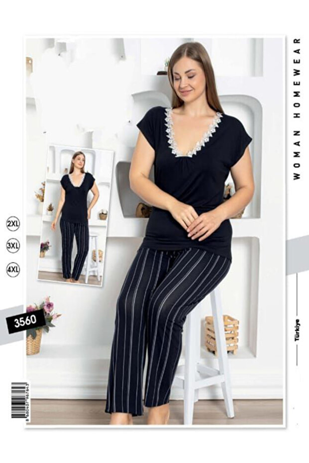 طقم بيجاما نسائي ISIK Lace Touch – مقاسات كبيرة