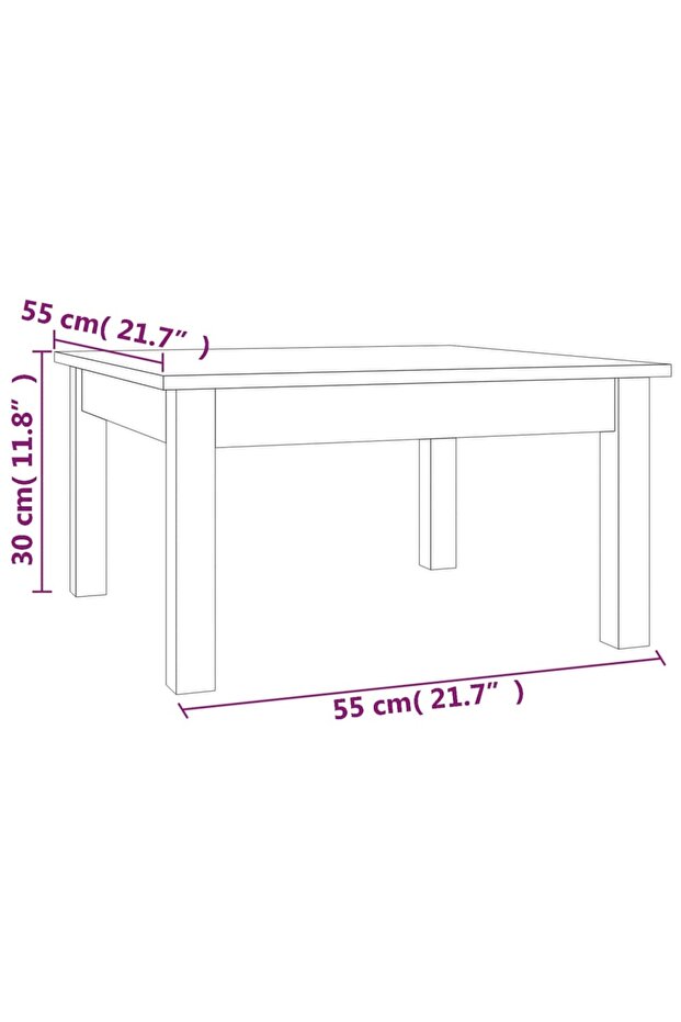Coffee Table 55x55x30 cm Solid Wood Pine - 6