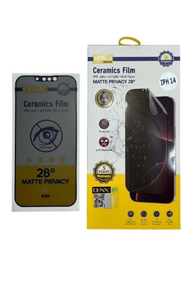 واقي شاشة Dinx DX500 غير لامع لحماية الخصوصية لهاتف iPhone 14