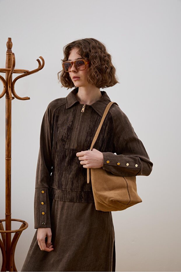 Esse Jakar Paneled Buckle Dress Brown