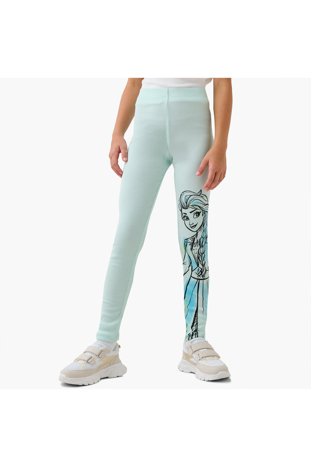 Elsa Print Leggings with Elasticated Waistband