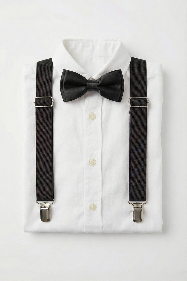 Children's Black Adjustable Strap Bow Tie Set - April 23, October 29, November 10 Show
