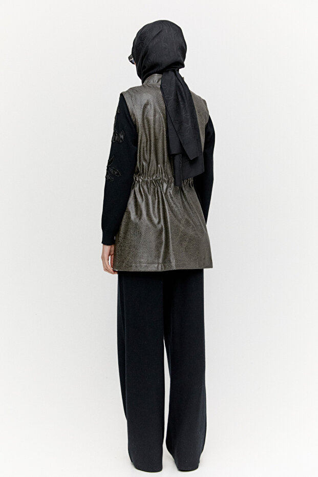 Croco Suni Deri Yelek - 6