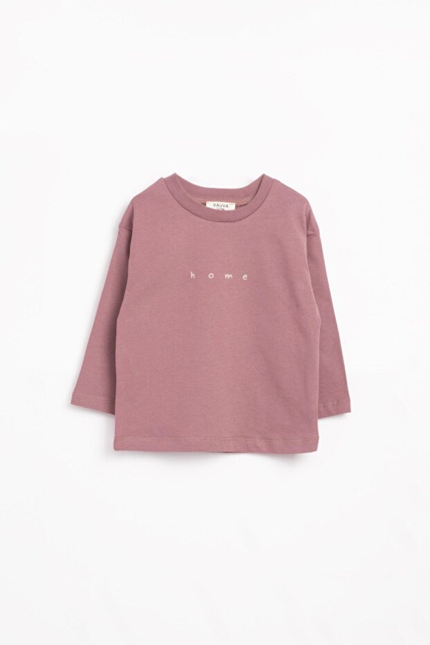 Home Printed Long Sleeve T-Shirt - Dusty Rose